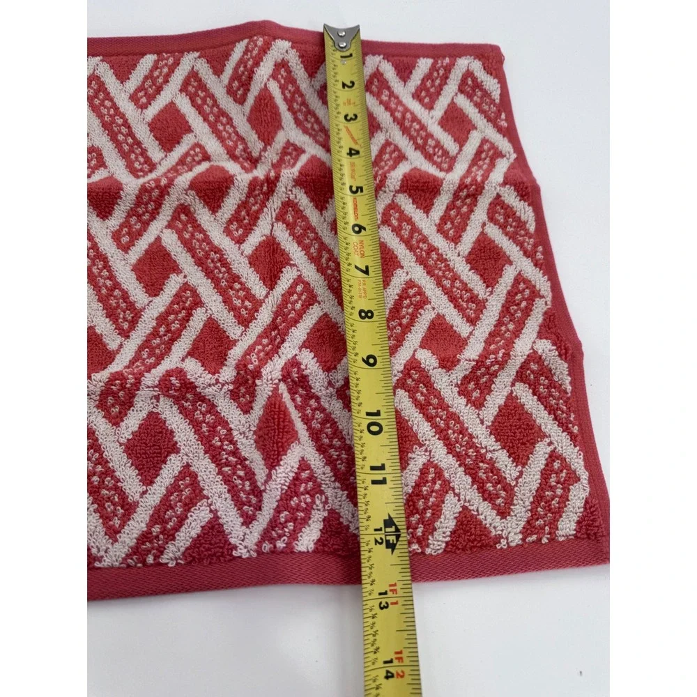 Chaps‎ Bath Towel Washcloth Set Coral Stone Harbor Geometric Turkish Cotton  New